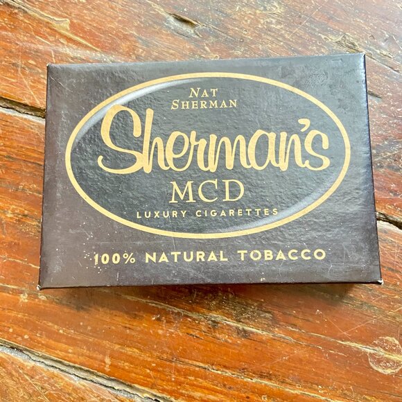 Vintage Nat Sherman's MCD Luxury Cigarettes Box EMPTY USA EUC - Picture 1 of 3